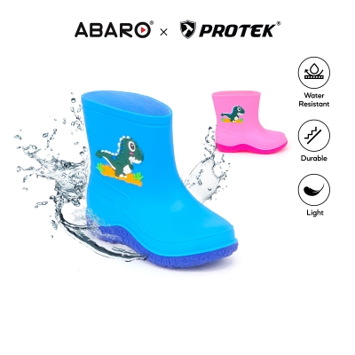 Kids Ankle Rain Boots Rabbit & Dino RBA456A1 RBA556A1 Blue | Pink PROTEK Kids Ankle Rain Boots Rabbit & Dino RBA456A1 RBA556A1 Blue | Pink PROTEK